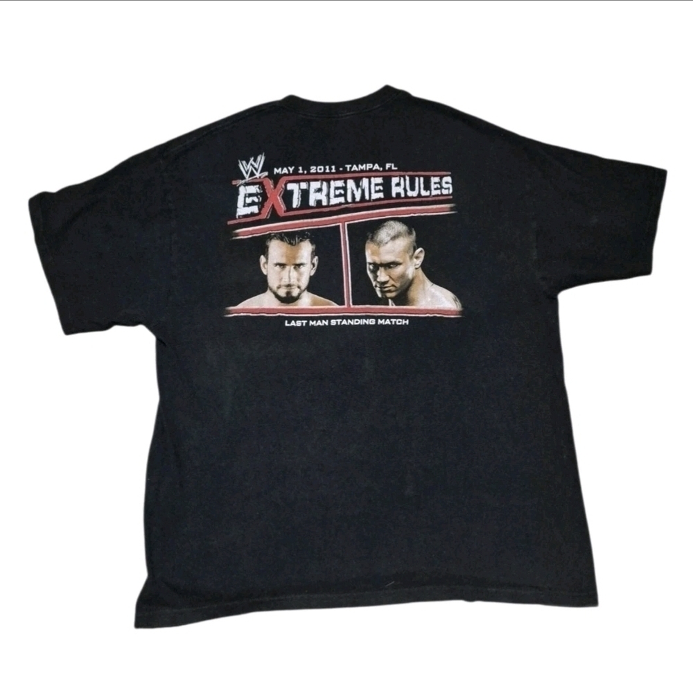 WWE Extreme Rules PPV Event T Shirt XL 2011 CM Punk WWF Wrestling Orton Cena - Picture 7 of 8